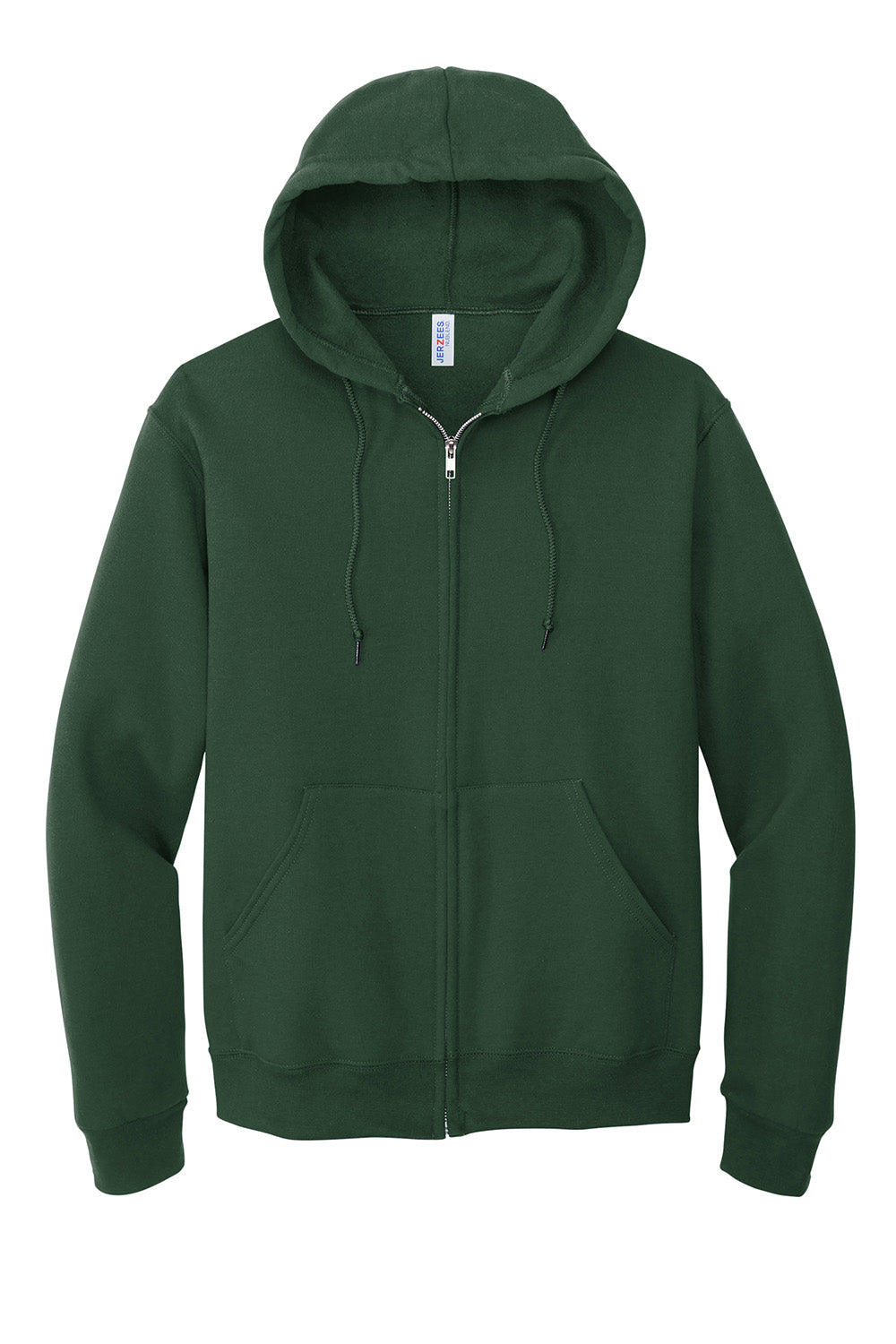 Jerzees 993M/993/993MR Mens NuBlend Pill Resistant Fleece Full Zip Hooded Sweatshirt Hoodie w/ Pockets Forest Green Flat Front