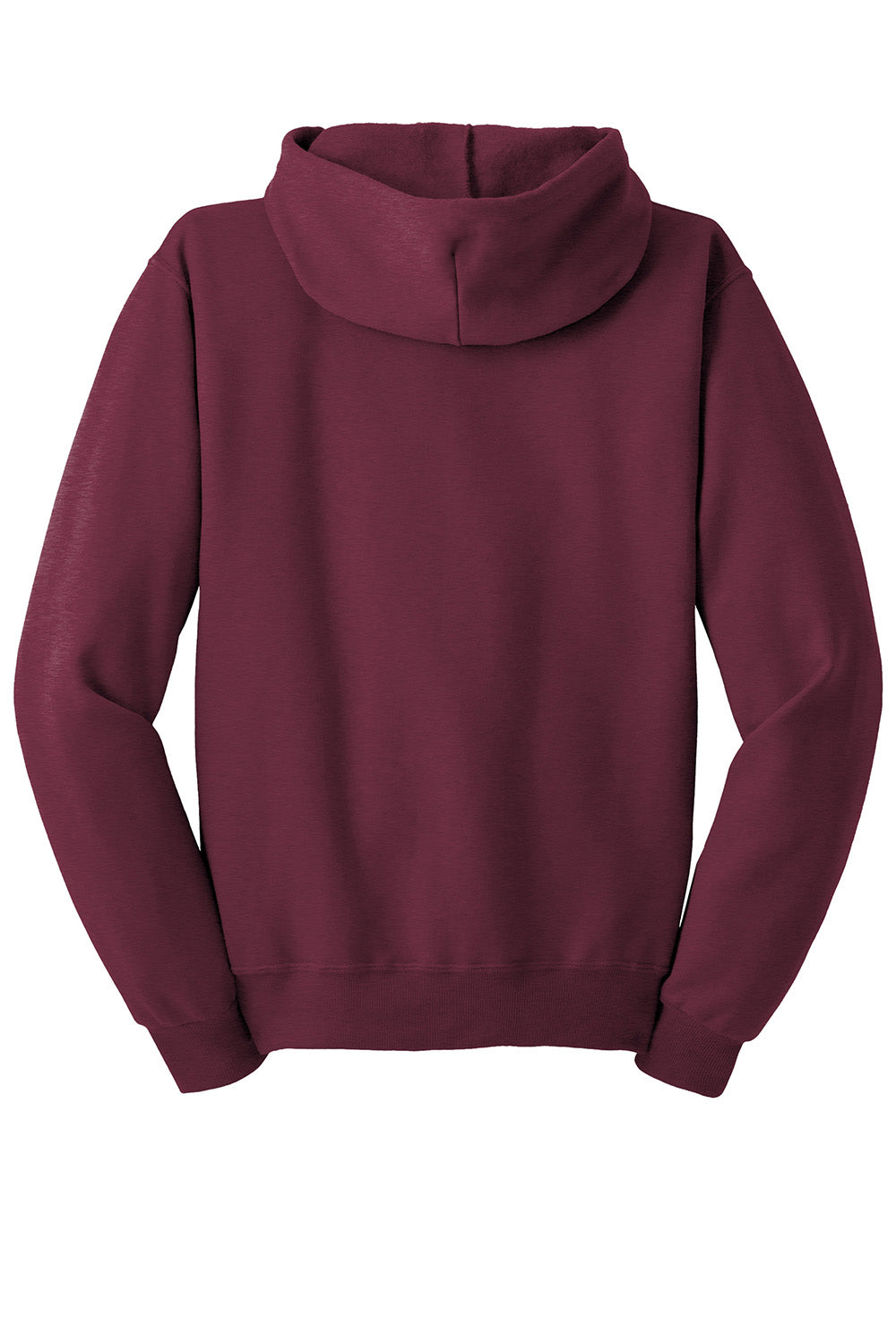 Jerzees 993M/993/993MR Mens NuBlend Pill Resistant Fleece Full Zip Hooded Sweatshirt Hoodie w/ Pockets Maroon Flat Back