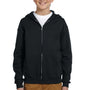 Jerzees Youth NuBlend Pill Resistant Fleece Full Zip Hooded Sweatshirt Hoodie w/ Pockets - Black