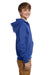 Jerzees 993B/993BR Youth NuBlend Pill Resistant Fleece Full Zip Hooded Sweatshirt Hoodie w/ Pockets Royal Blue Model Side