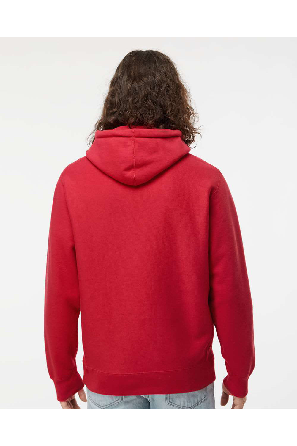 Independent Trading Co. IND5000P Mens Legend Hooded Sweatshirt Hoodie Red Model Back