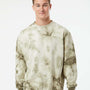 Independent Trading Co. Mens Tie-Dye Crewneck Sweatshirt - Olive Green - NEW