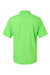 Paragon 100 Mens Saratoga Performance Mini Mesh Short Sleeve Polo Shirt Neon Lime Green Flat Back