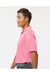 Paragon 100 Mens Saratoga Performance Mini Mesh Short Sleeve Polo Shirt Charity Pink Model Side