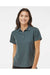 Paragon 104 Womens Saratoga Performance Mini Mesh Short Sleeve Polo Shirt Carbon Grey Model Front