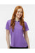 Paragon 104 Womens Saratoga Performance Mini Mesh Short Sleeve Polo Shirt Grape Purple Model Front