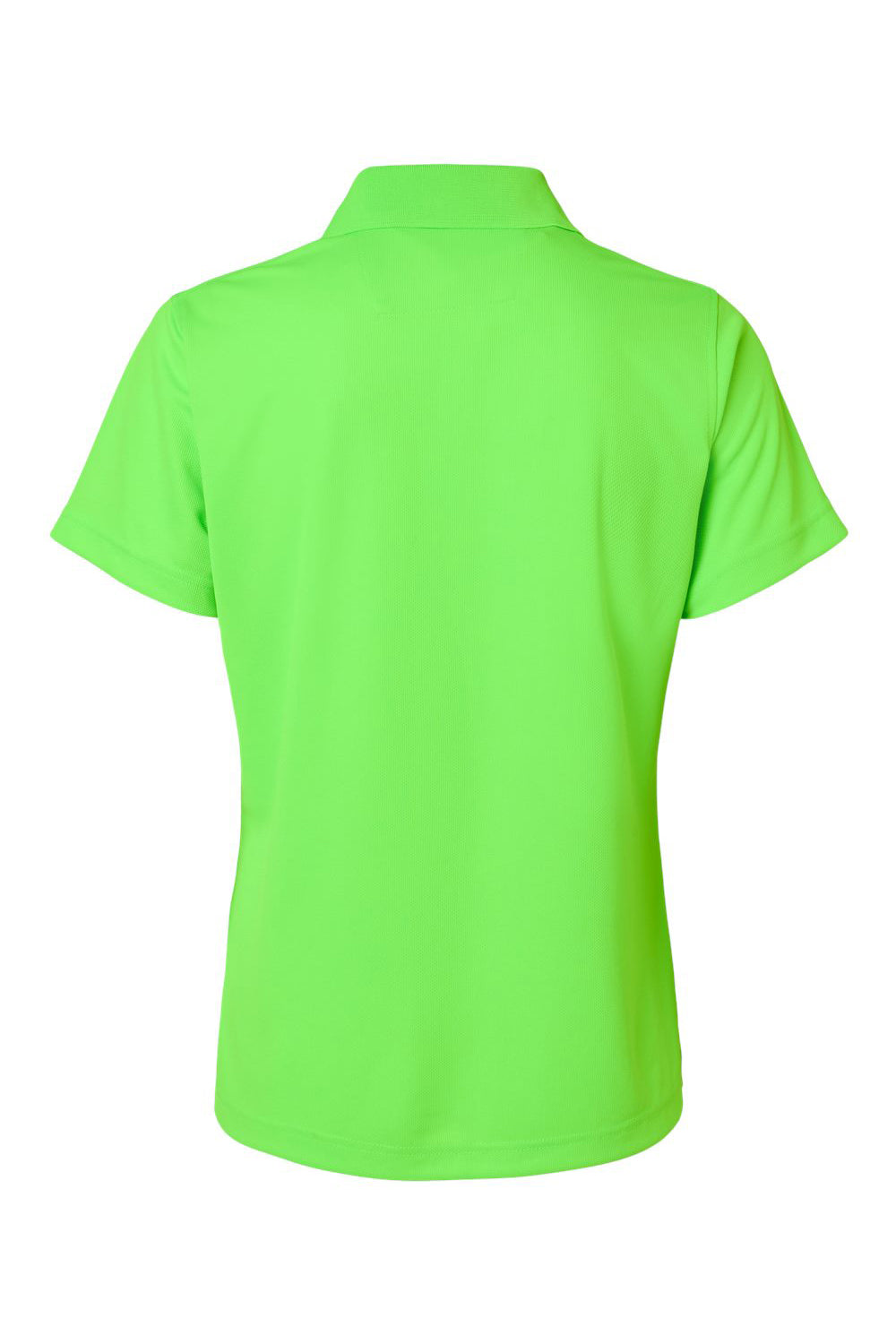 Paragon 104 Womens Saratoga Performance Mini Mesh Short Sleeve Polo Shirt Neon Lime Green Flat Back