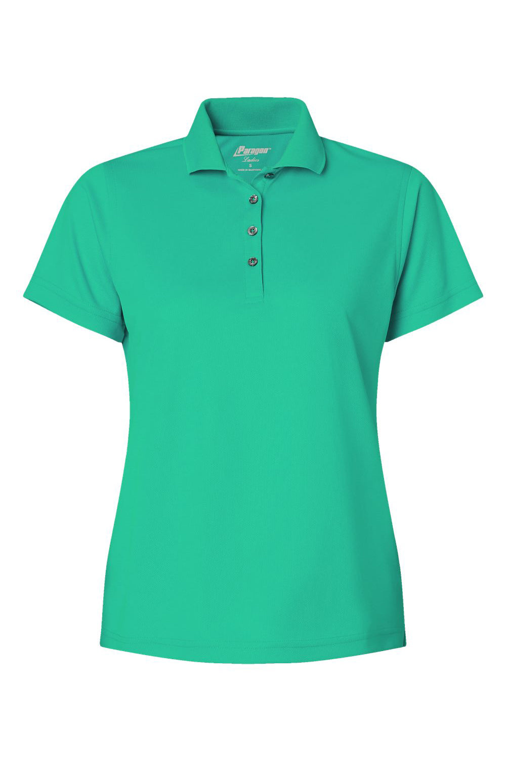 Paragon 104 Womens Saratoga Performance Mini Mesh Short Sleeve Polo Shirt Seagreen Flat Front