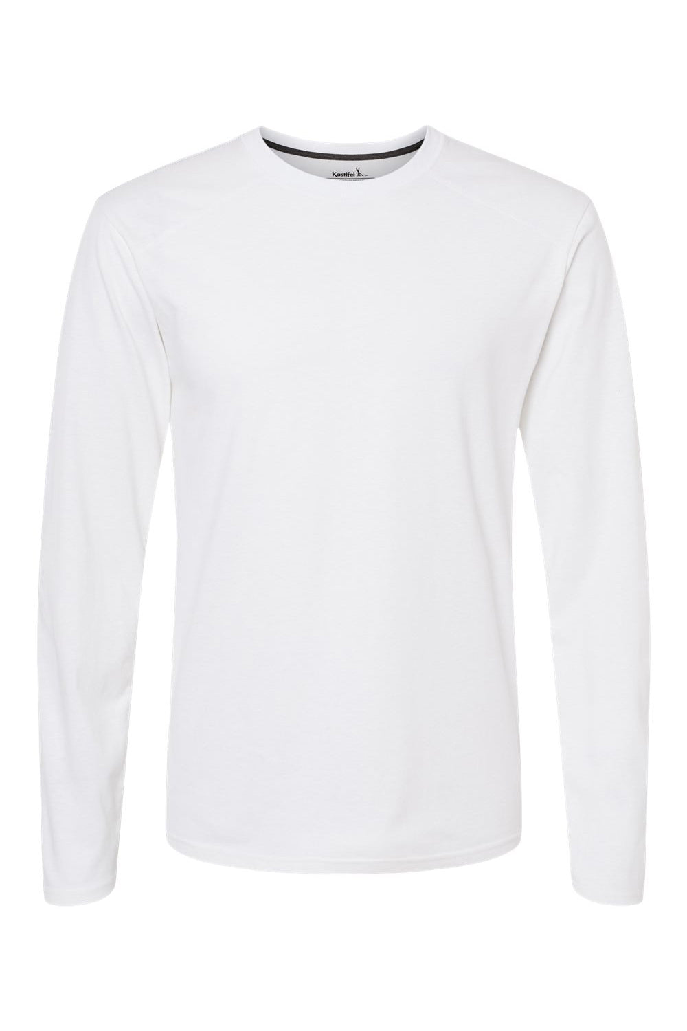 Kastlfel 2016 Mens RecycledSoft Long Sleeve Crewneck T-Shirt White Flat Front