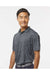 Paragon 130 Mens Dakota Striated Short Sleeve Polo Shirt Heather Black Model Side