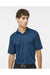 Paragon 130 Mens Dakota Striated Short Sleeve Polo Shirt Heather Deep Blue Model Front