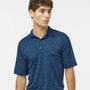 Paragon Mens Dakota Moisture Wicking Short Sleeve Polo Shirt - Heather Deep Blue - NEW