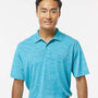 Paragon Mens Dakota Moisture Wicking Short Sleeve Polo Shirt - Heather Turquoise Blue - NEW