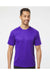 Paragon 200 Mens Islander Performance Short Sleeve Crewneck T-Shirt Purple Model Front