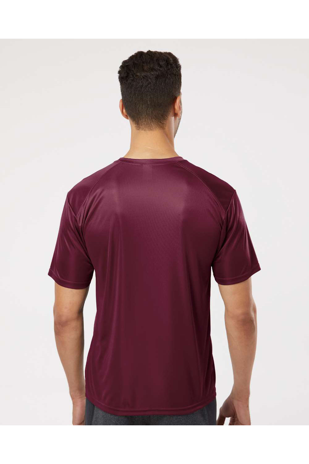 Paragon 200 Mens Islander Performance Short Sleeve Crewneck T-Shirt Maroon Model Back