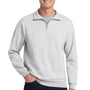 Jerzees Mens NuBlend Pill Resistant Fleece 1/4 Zip Sweatshirt - Ash Grey