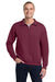 Jerzees 995M/995MR Mens NuBlend Pill Resistant Fleece 1/4 Zip Sweatshirt Maroon Model Front