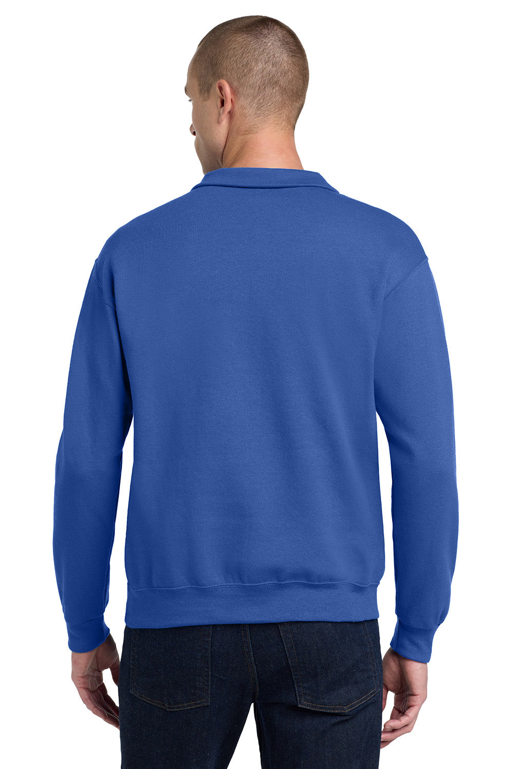 Jerzees 995M/995MR Mens NuBlend Pill Resistant Fleece 1/4 Zip Sweatshirt Royal Blue Model Back