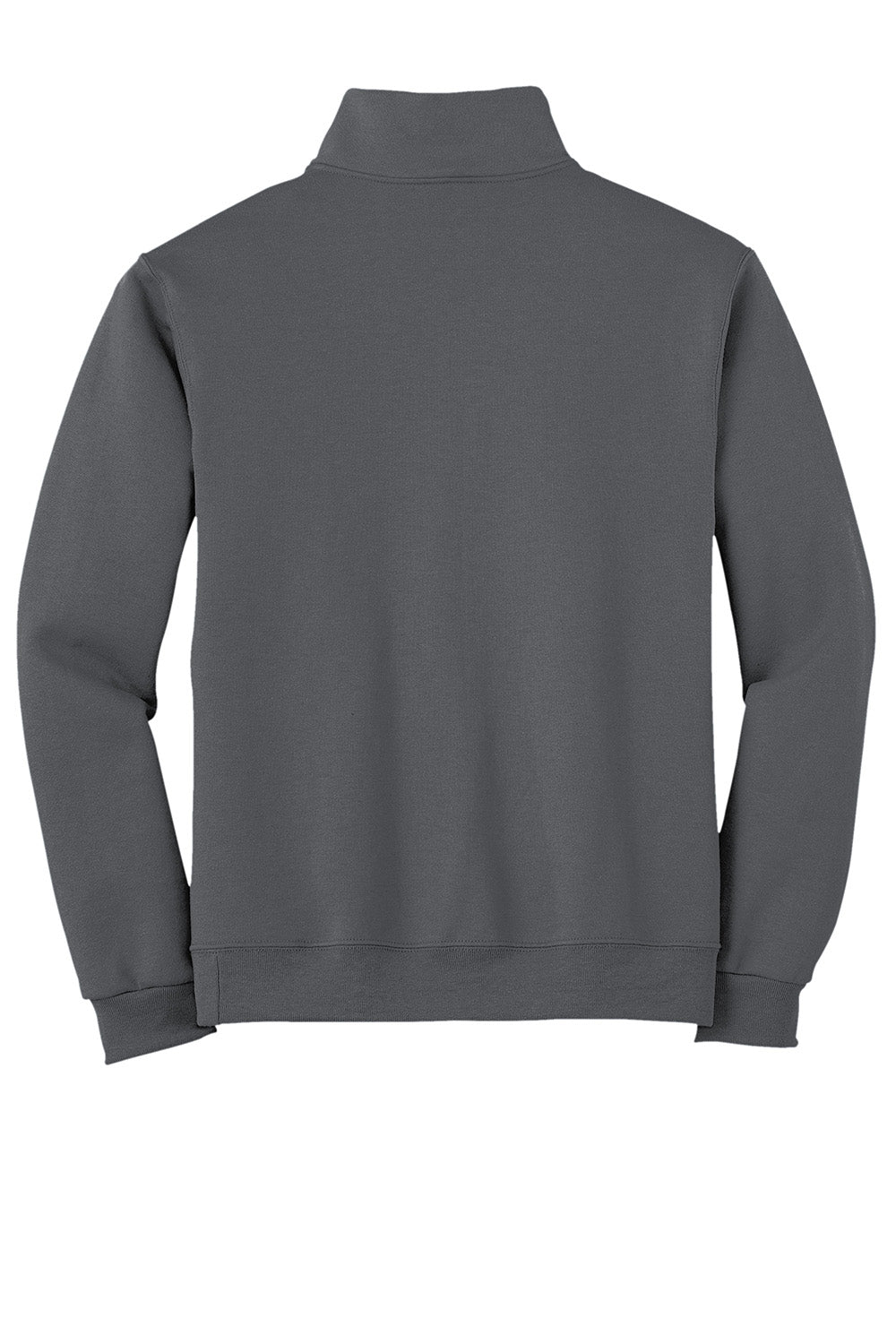 Jerzees 995M/995MR Mens NuBlend Pill Resistant Fleece 1/4 Zip Sweatshirt Charcoal Grey Flat Back