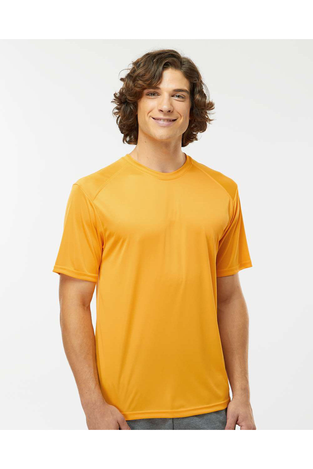 Paragon 200 Mens Islander Performance Short Sleeve Crewneck T-Shirt Gold Model Front