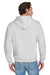 Jerzees 996M/996/996MR Mens NuBlend Pill Resistant Fleece Hooded Sweatshirt Hoodie w/ Pouch Pocket Ash Grey Model Back