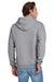 Jerzees 996M/996/996MR Mens NuBlend Pill Resistant Fleece Hooded Sweatshirt Hoodie w/ Pouch Pocket Heather Grey Model Back