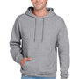 Jerzees Mens NuBlend Pill Resistant Fleece Hooded Sweatshirt Hoodie w/ Pouch Pocket - Heather Grey