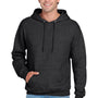 Jerzees Mens NuBlend Pill Resistant Fleece Hooded Sweatshirt Hoodie w/ Pouch Pocket - Heather Black