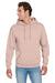 Jerzees 996M/996/996MR Mens NuBlend Pill Resistant Fleece Hooded Sweatshirt Hoodie w/ Pouch Pocket Blush Pink Model Front