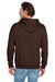 Jerzees 996M/996/996MR Mens NuBlend Pill Resistant Fleece Hooded Sweatshirt Hoodie w/ Pouch Pocket Chocolate Brown Model Back