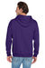 Jerzees 996M/996/996MR Mens NuBlend Pill Resistant Fleece Hooded Sweatshirt Hoodie w/ Pouch Pocket Deep Purple Model Back