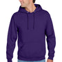 Jerzees Mens NuBlend Pill Resistant Fleece Hooded Sweatshirt Hoodie w/ Pouch Pocket - Deep Purple