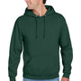 Jerzees Mens NuBlend Pill Resistant Fleece Hooded Sweatshirt Hoodie w/ Pouch Pocket - Forest Green