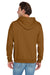 Jerzees 996M/996/996MR Mens NuBlend Pill Resistant Fleece Hooded Sweatshirt Hoodie w/ Pouch Pocket Golden Pecan Brown Model Back