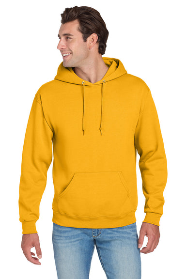 Jerzees 996M/996/996MR Mens NuBlend Pill Resistant Fleece Hooded Sweatshirt Hoodie w/ Pouch Pocket Gold Model Front