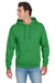 Jerzees 996M/996/996MR Mens NuBlend Pill Resistant Fleece Hooded Sweatshirt Hoodie w/ Pouch Pocket Kelly Green Model Front