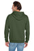 Jerzees 996M/996/996MR Mens NuBlend Pill Resistant Fleece Hooded Sweatshirt Hoodie w/ Pouch Pocket Military Green Model Back