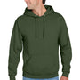 Jerzees Mens NuBlend Pill Resistant Fleece Hooded Sweatshirt Hoodie w/ Pouch Pocket - Military Green