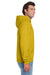 Jerzees 996M/996/996MR Mens NuBlend Pill Resistant Fleece Hooded Sweatshirt Hoodie w/ Pouch Pocket Heather Mustard Yellow Model Side