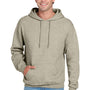 Jerzees Mens NuBlend Pill Resistant Fleece Hooded Sweatshirt Hoodie w/ Pouch Pocket - Heather Oatmeal