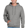 Jerzees Mens NuBlend Pill Resistant Fleece Hooded Sweatshirt Hoodie w/ Pouch Pocket - Oxford Grey