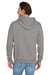 Jerzees 996M/996/996MR Mens NuBlend Pill Resistant Fleece Hooded Sweatshirt Hoodie w/ Pouch Pocket Rock Grey Model Back