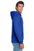 Jerzees 996M/996/996MR Mens NuBlend Pill Resistant Fleece Hooded Sweatshirt Hoodie w/ Pouch Pocket Royal Blue Model Side