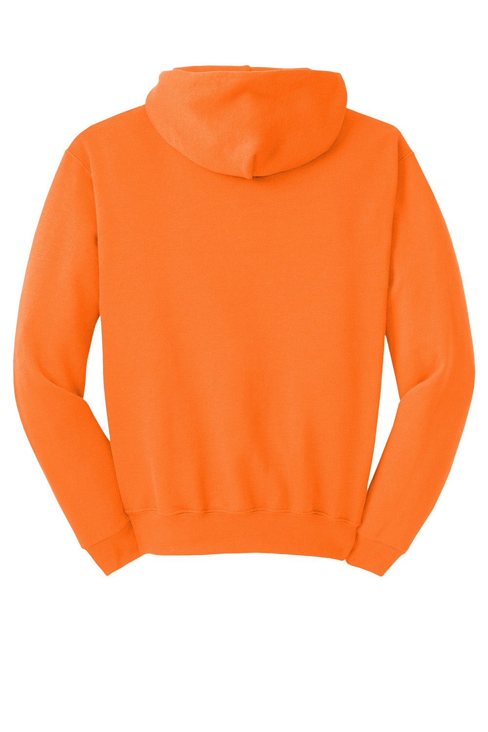 Jerzees 996M/996/996MR Mens NuBlend Pill Resistant Fleece Hooded Sweatshirt Hoodie w/ Pouch Pocket Safety Orange Flat Back