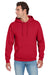 Jerzees 996M/996/996MR Mens NuBlend Pill Resistant Fleece Hooded Sweatshirt Hoodie w/ Pouch Pocket True Red Model Front