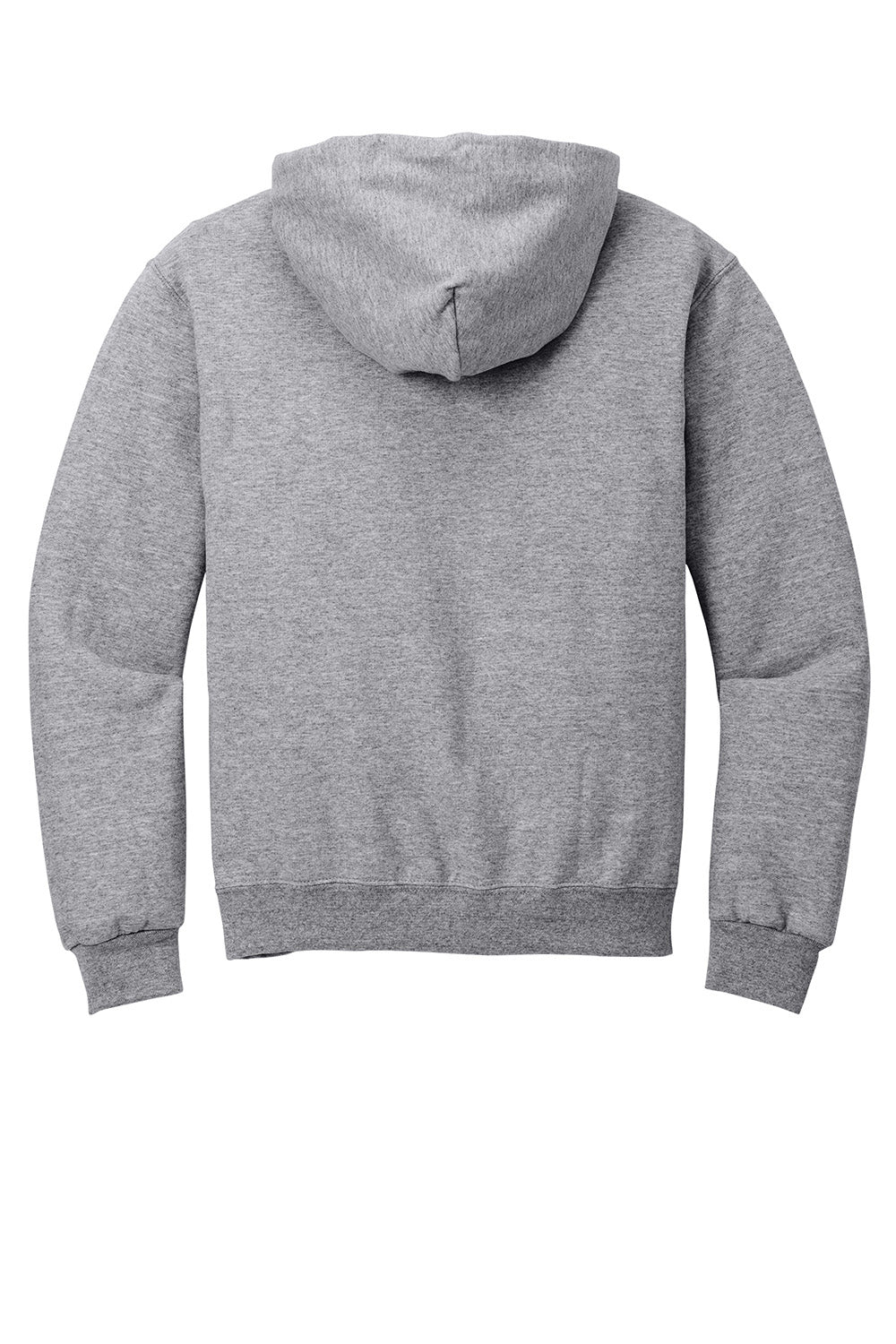 Jerzees 996M/996/996MR Mens NuBlend Pill Resistant Fleece Hooded Sweatshirt Hoodie w/ Pouch Pocket Heather Grey Flat Back