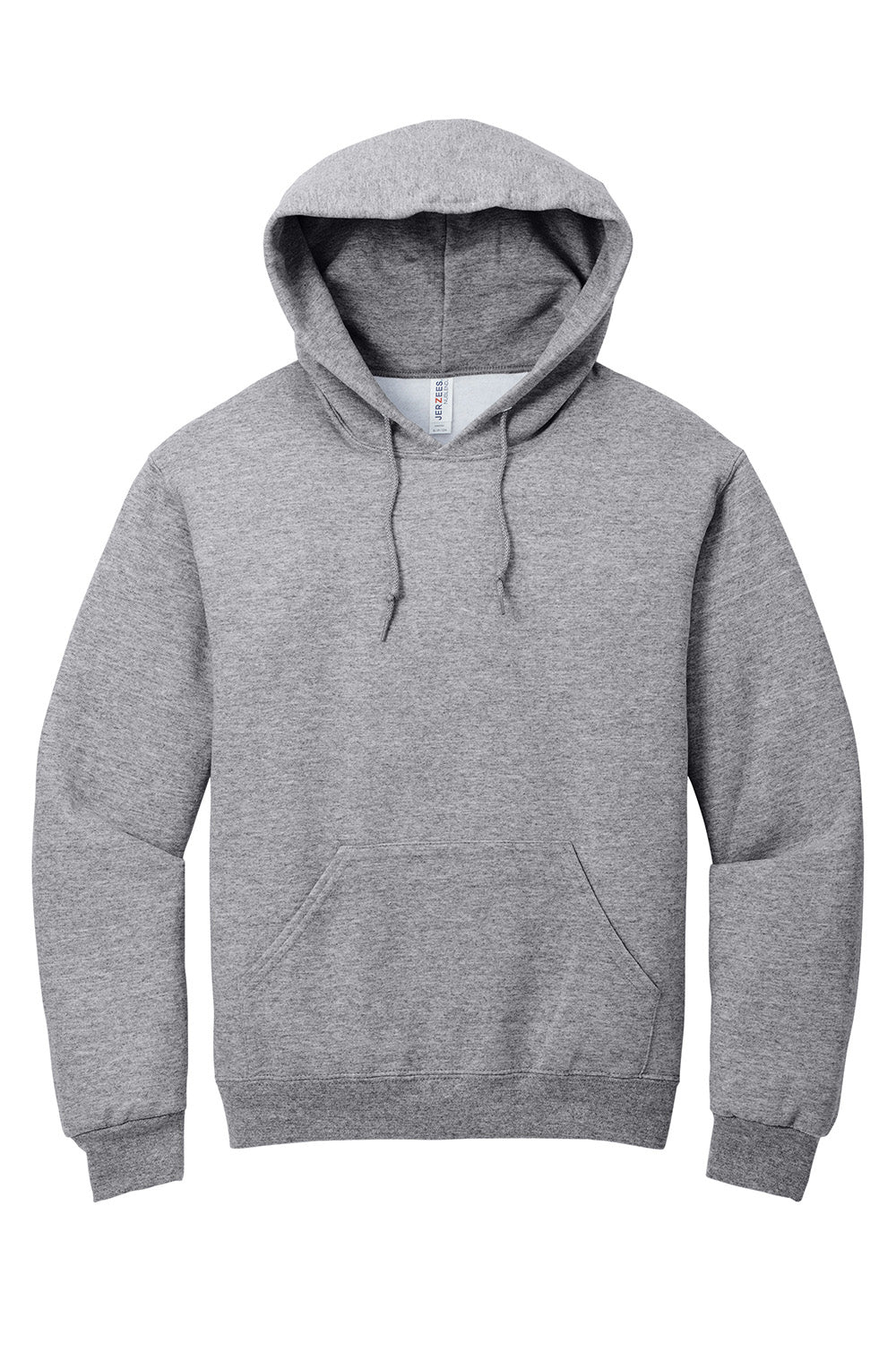 Jerzees 996M/996/996MR Mens NuBlend Pill Resistant Fleece Hooded Sweatshirt Hoodie w/ Pouch Pocket Heather Grey Flat Front