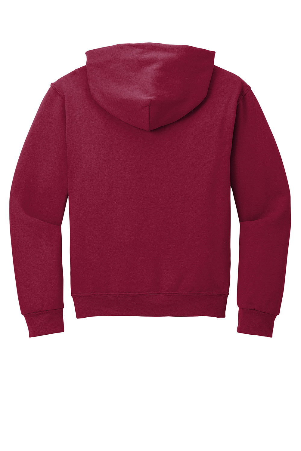 Jerzees 996M/996/996MR Mens NuBlend Pill Resistant Fleece Hooded Sweatshirt Hoodie w/ Pouch Pocket Cardinal Red Flat Back