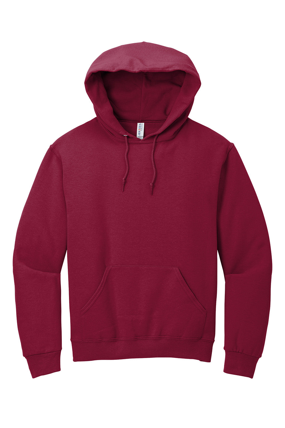 Jerzees 996M/996/996MR Mens NuBlend Pill Resistant Fleece Hooded Sweatshirt Hoodie w/ Pouch Pocket Cardinal Red Flat Front