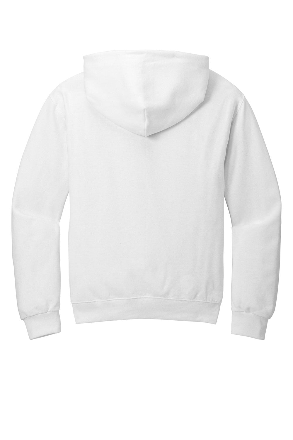 Jerzees 996M/996/996MR Mens NuBlend Pill Resistant Fleece Hooded Sweatshirt Hoodie w/ Pouch Pocket White Flat Back